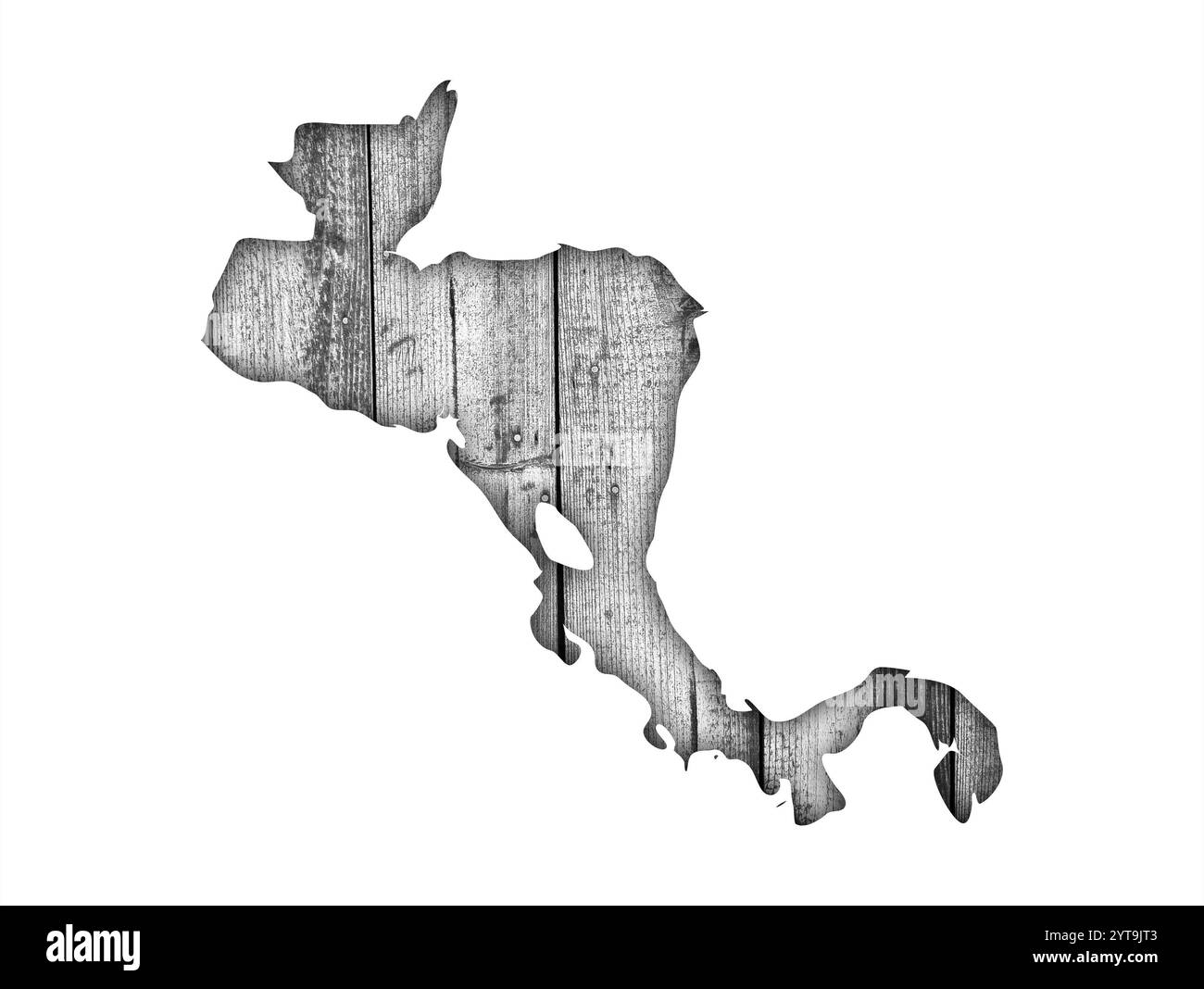 Map of Central America on weathered wood Stock Photo - Alamy