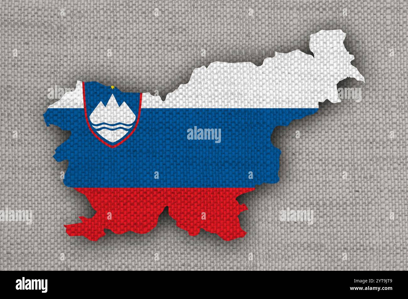 Map and flag of Slovenia on old linen Stock Photo - Alamy