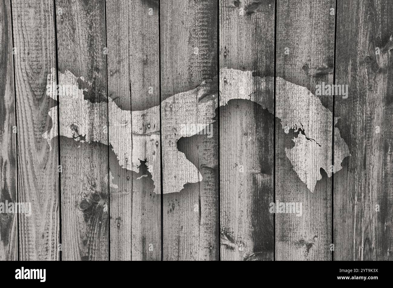 Map of Panama on weathered wood Stock Photo - Alamy