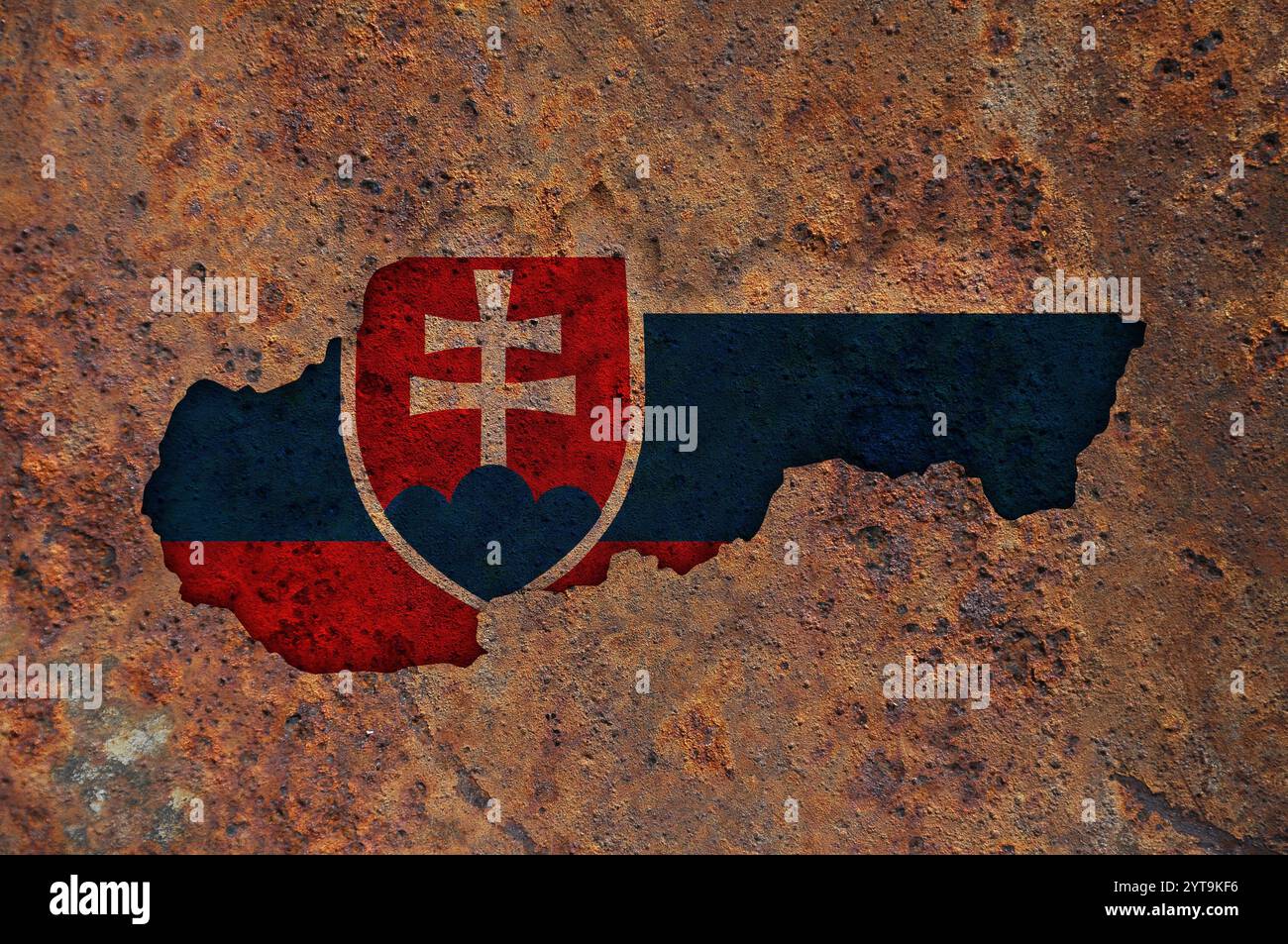 Map of slovakia on rusty metal hi-res stock photography and images - Alamy