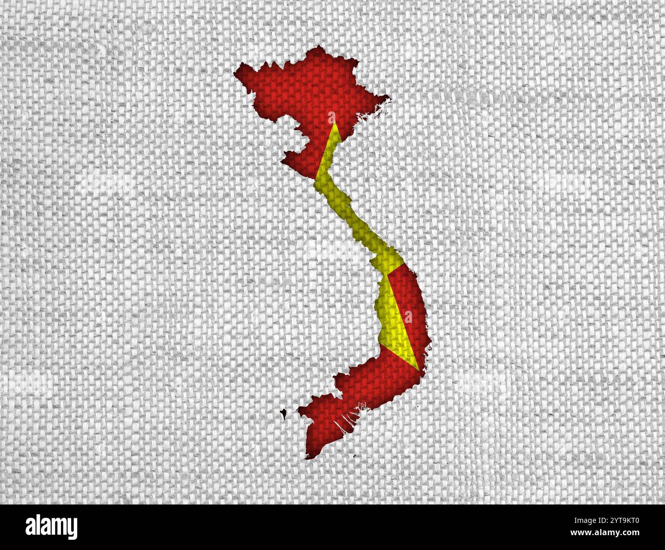 Map and flag of Vietnam on old linen Stock Photo - Alamy