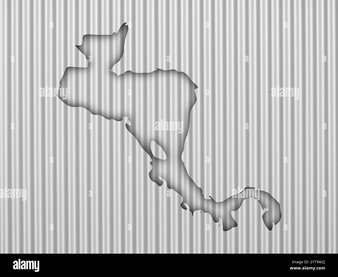 Map of Central America on corrugated iron Stock Photo - Alamy