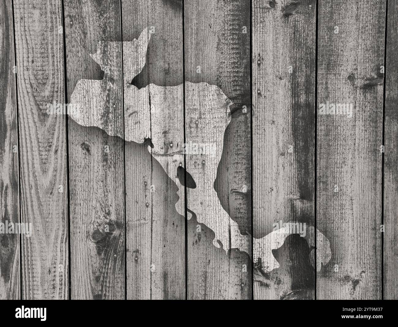 Map of Central America on weathered wood Stock Photo - Alamy