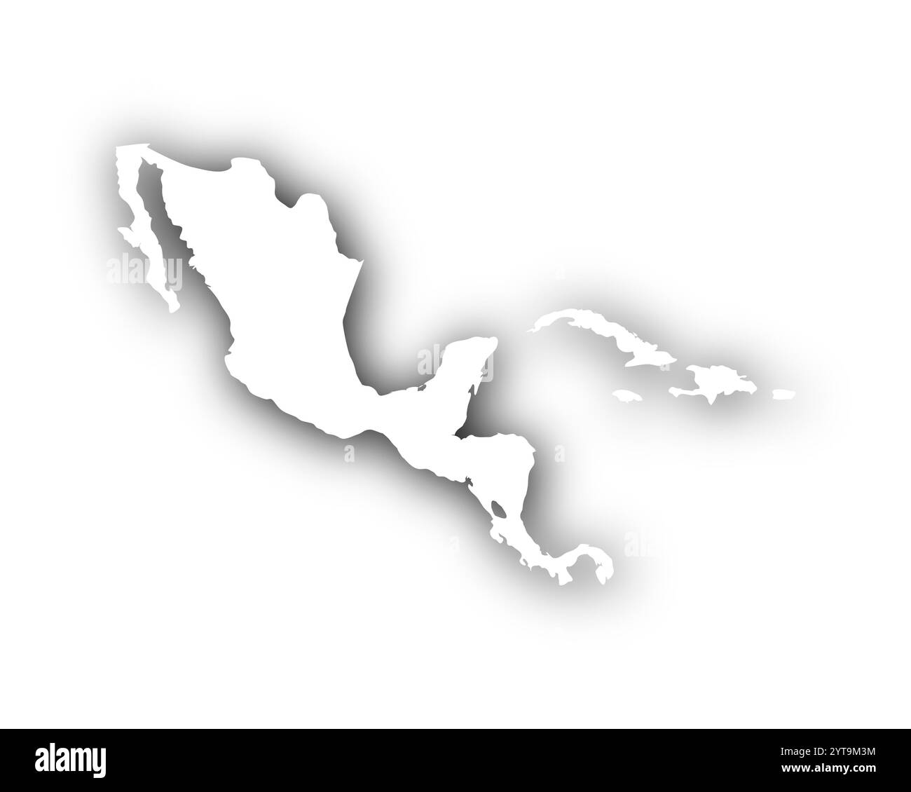 Map of the caribbean region Black and White Stock Photos & Images - Alamy