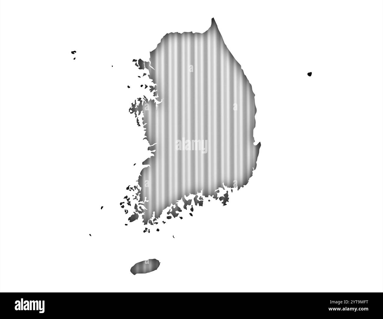 Southeast Asia Map Black Outline With Shadow On White Background Stock