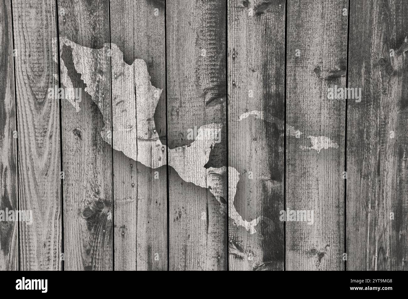 Map of Central America on weathered wood Stock Photo - Alamy