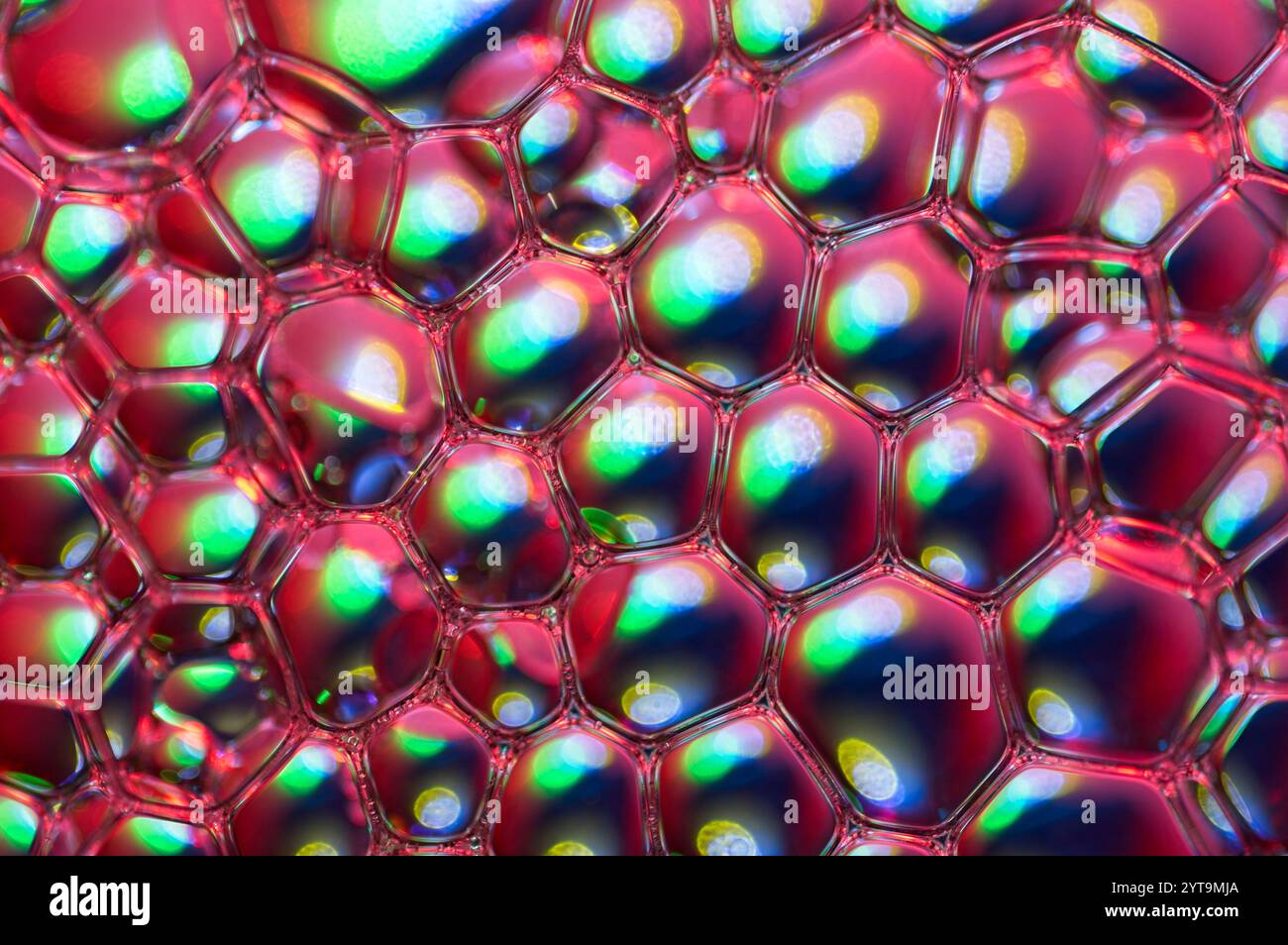 Fractal shapes with multi-colored reflections in an abstract close up Stock Photo