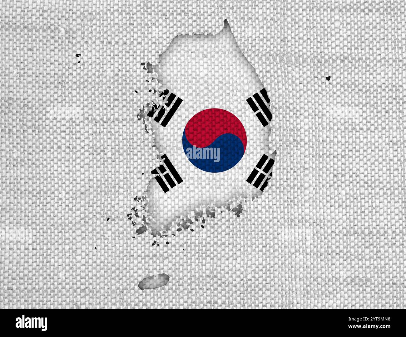 Map and flag of South Korea Stock Photo - Alamy