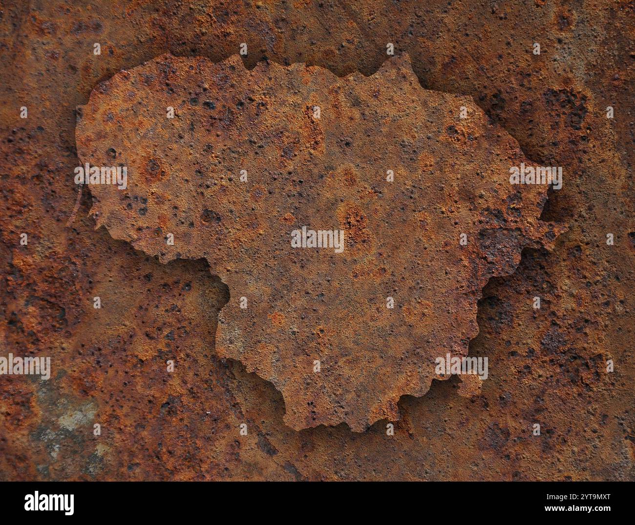 Map of Lithuania on rusty metal Stock Photo - Alamy