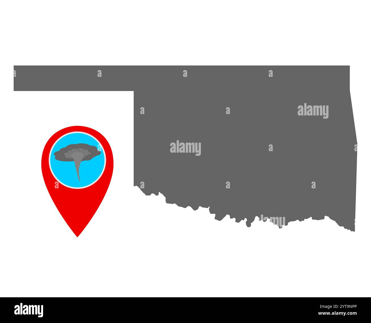 Map of Oklahoma and pin tornado - Map Of Oklahoma And Pin Tornado Warning 2YT9NPP