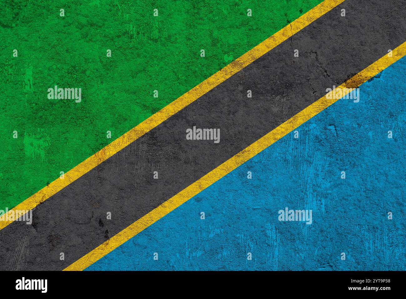 Tanzanian flag on weathered concrete Stock Photo - Alamy