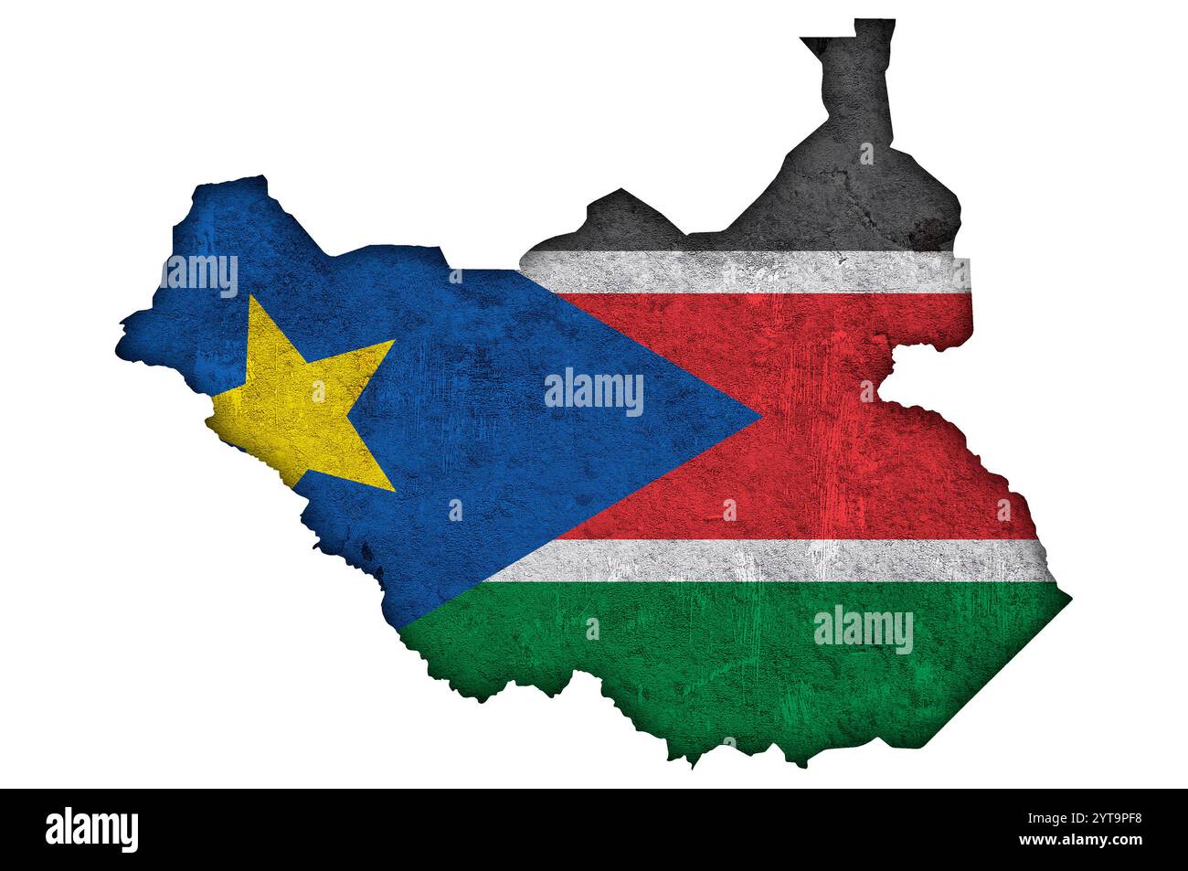 Map and flag of South Sudan on weathered concrete Stock Photo - Alamy