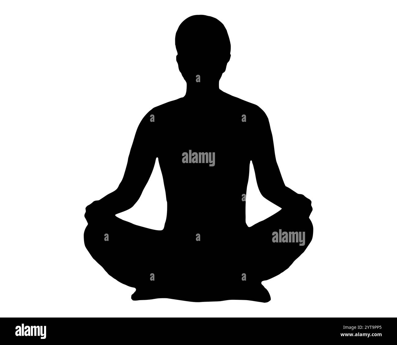 Yoga lotus pose silhouette Black and White Stock Photos & Images - Alamy
