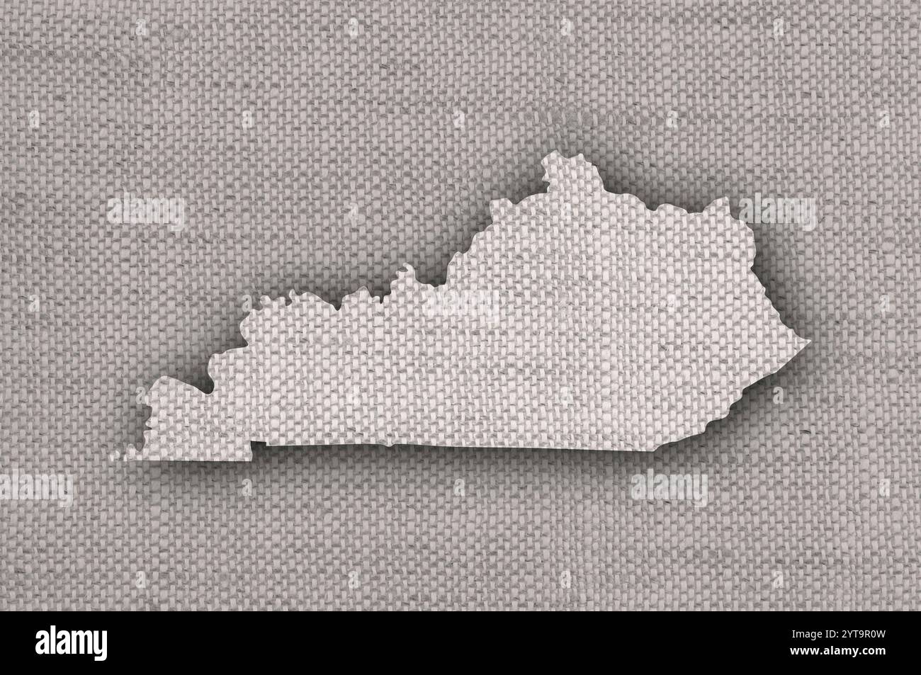 Map of Kentucky on old linen Stock Photo - Alamy