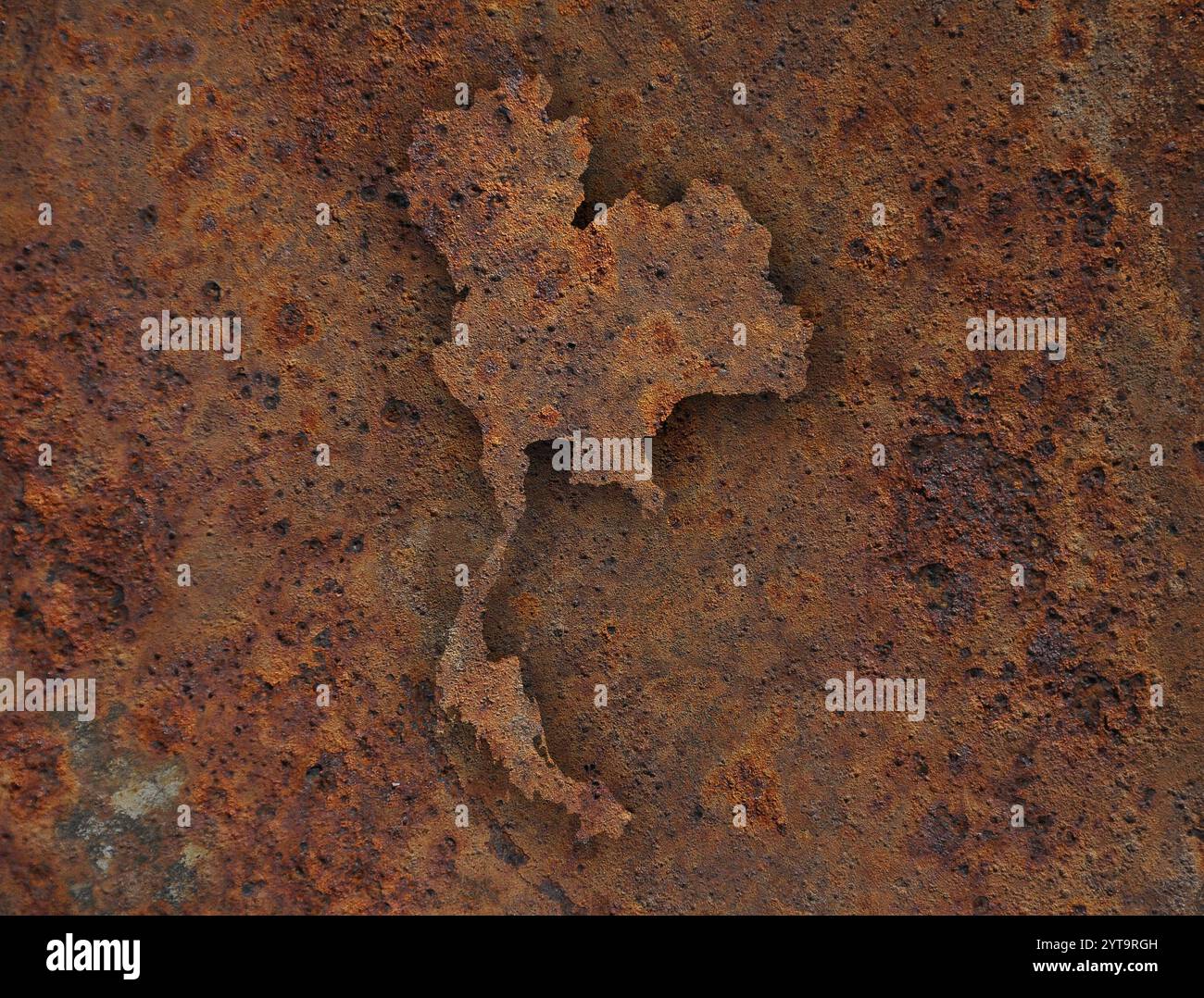 Map of thailand on rusty metal hi-res stock photography and images - Alamy