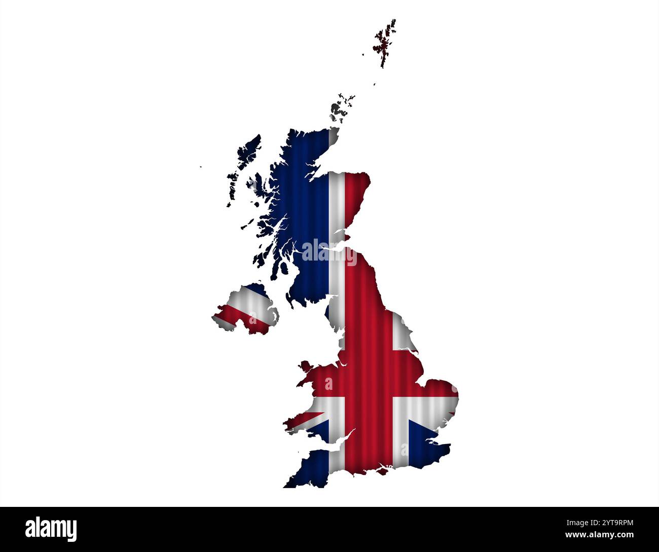 Map and flag of Great Britain on corrugated iron Stock Photo - Alamy