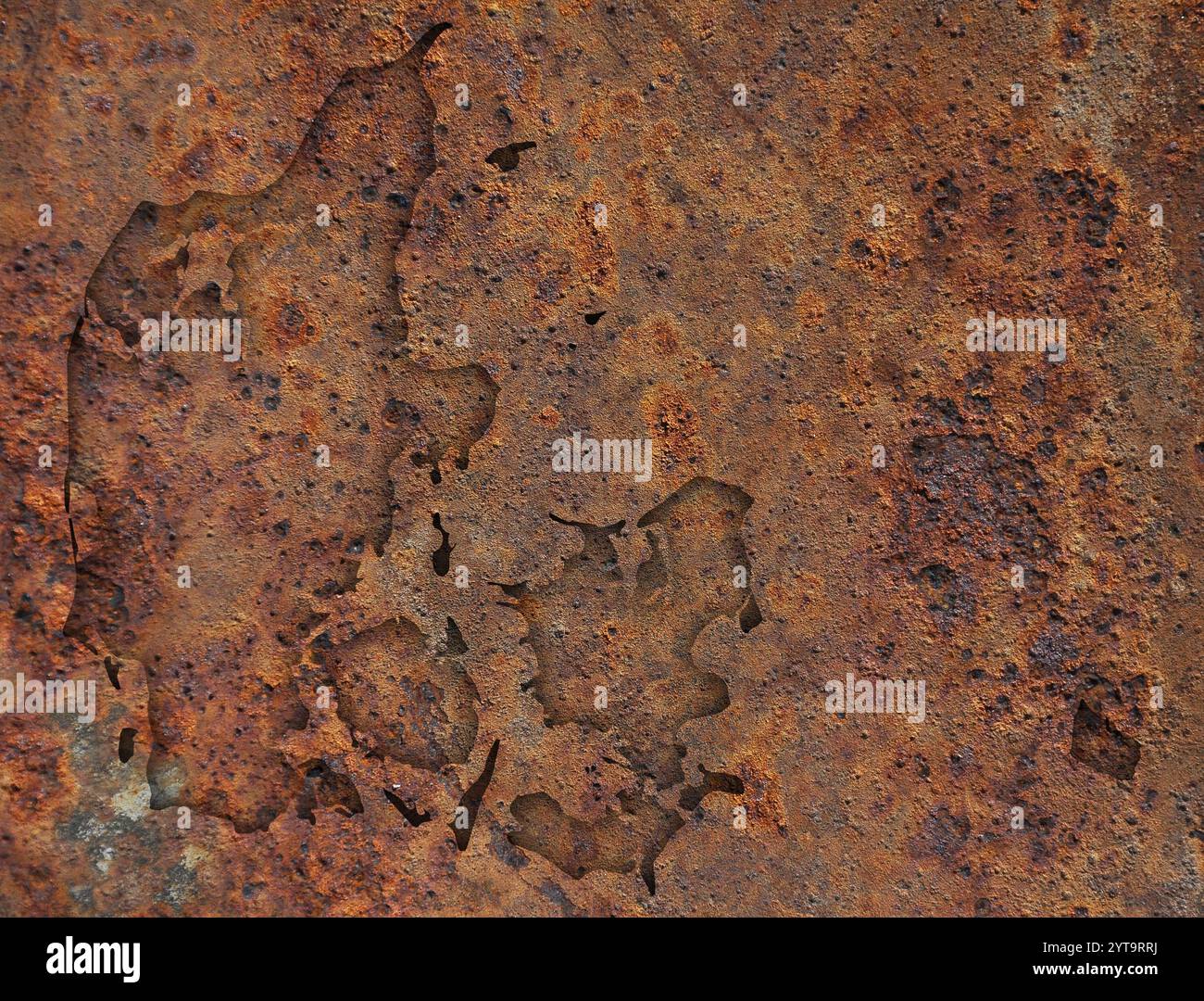 Map of Denmark on rusty metal Stock Photo - Alamy