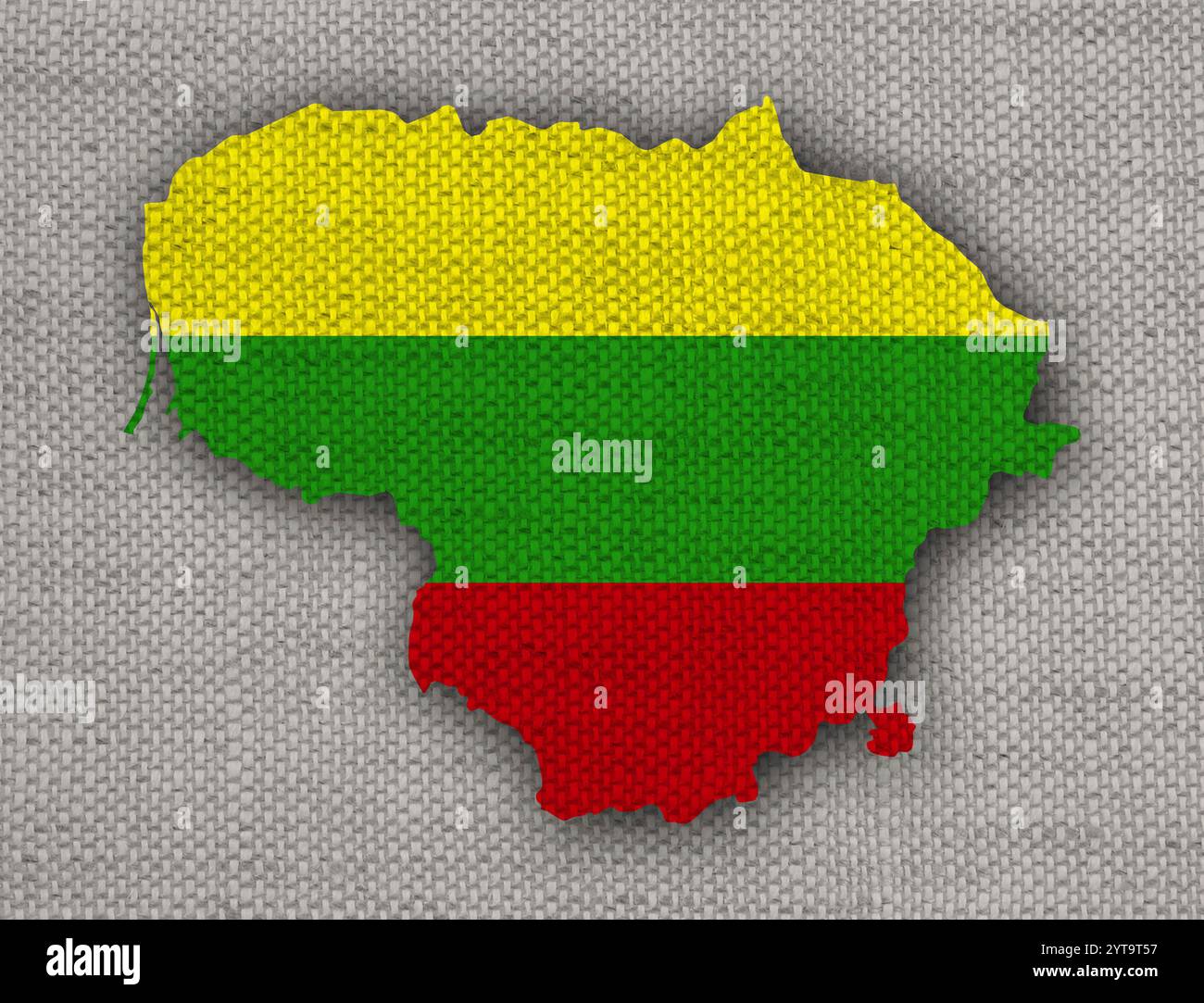 Map and flag of Lithuania on old linen Stock Photo - Alamy