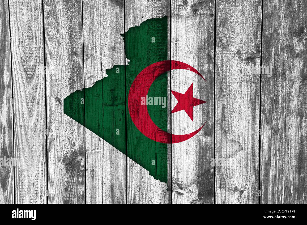 Map and flag of Algeria on weathered wood Stock Photo - Alamy