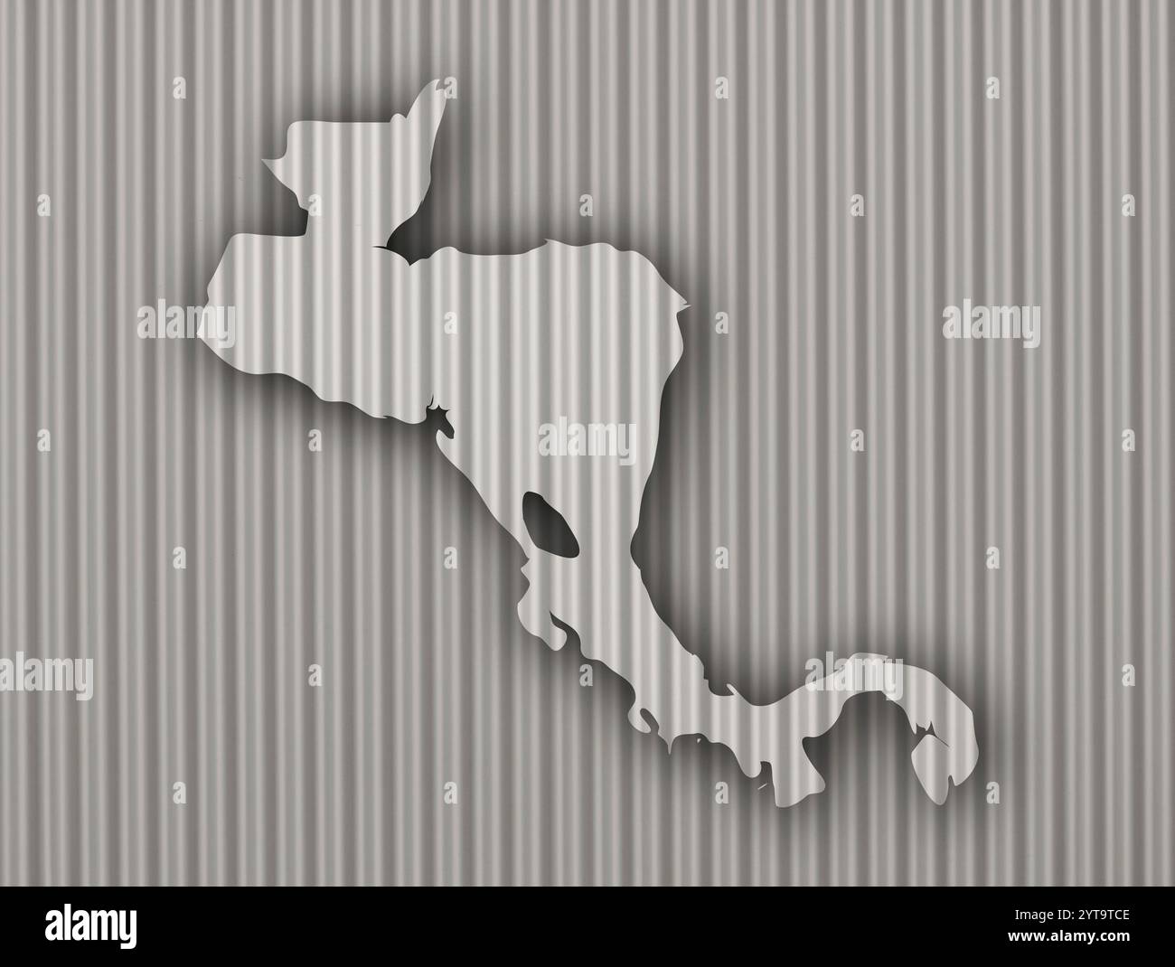 Map of Central America on corrugated iron Stock Photo - Alamy