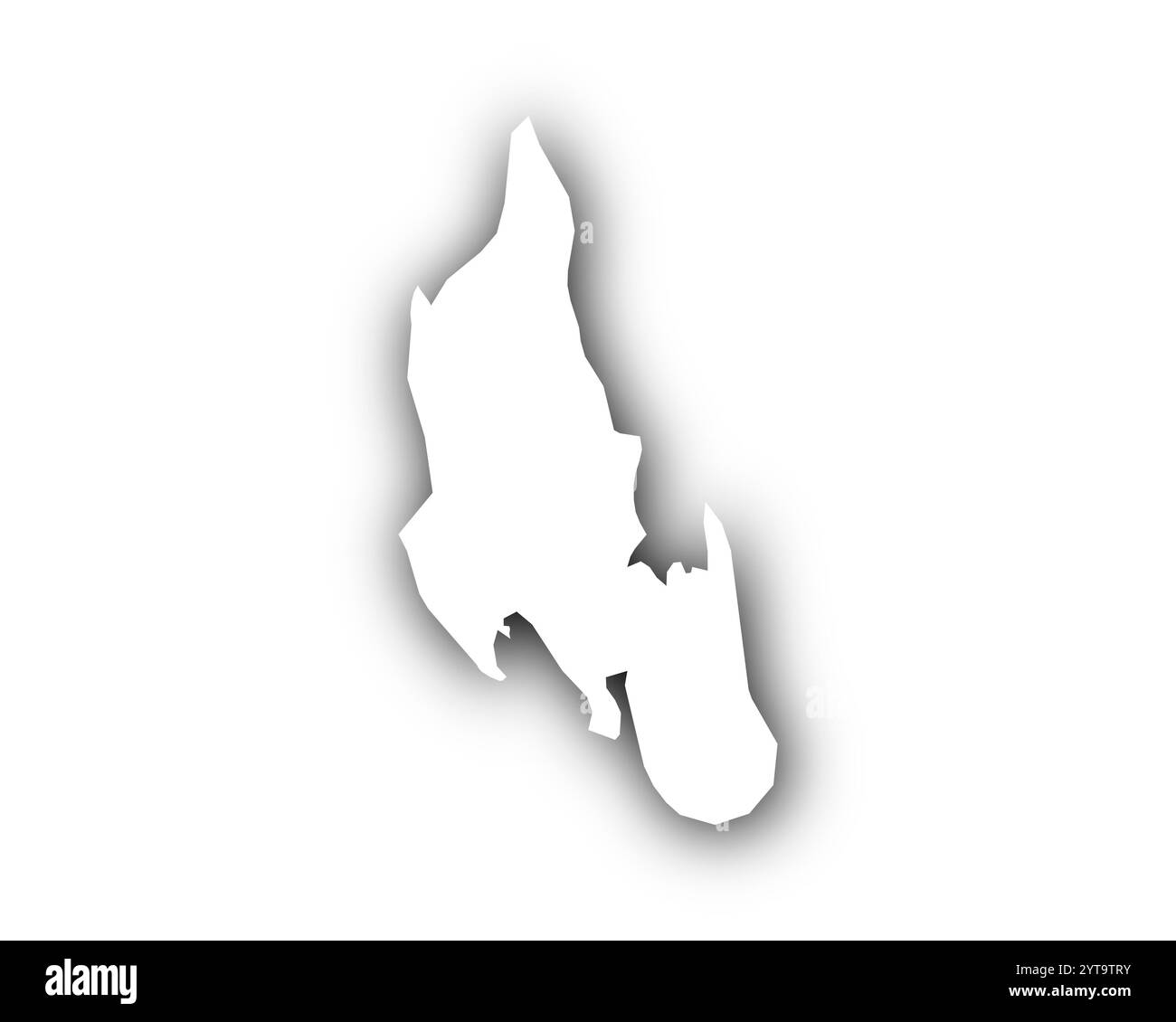 Map of Zanzibar with shadow Stock Photo