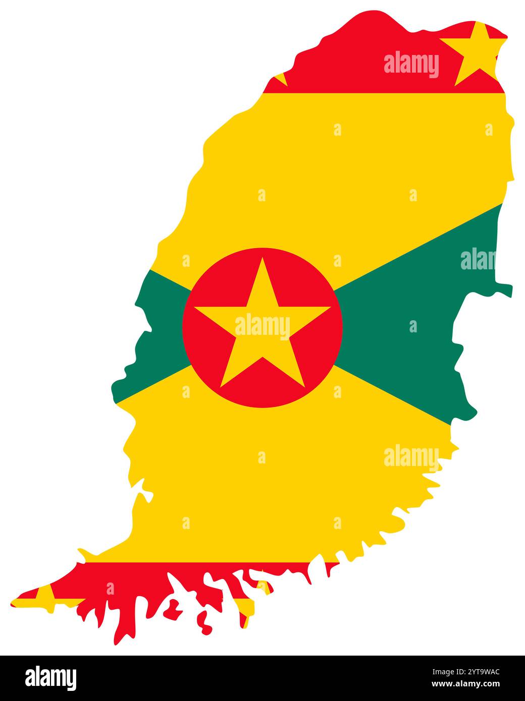 Flag in map of Grenada Stock Photo - Alamy