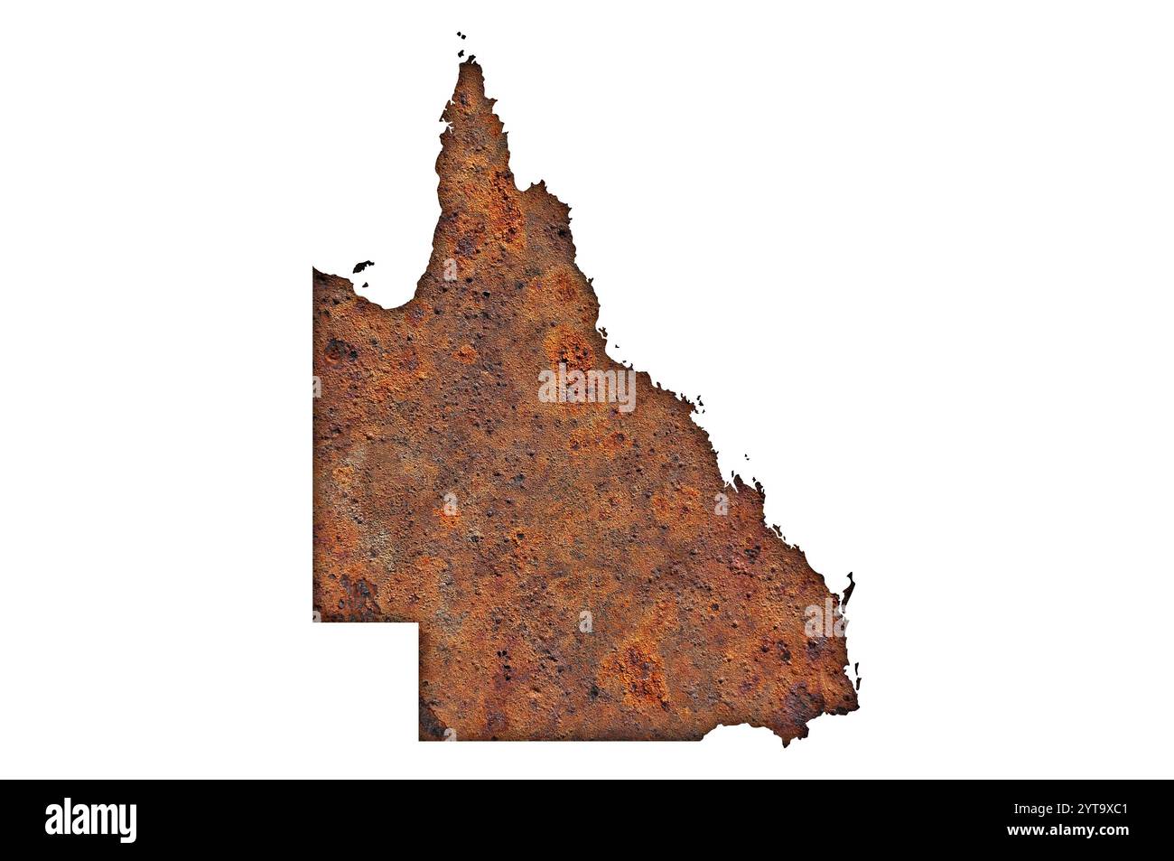Map of queensland on rusty metal hi-res stock photography and images ...