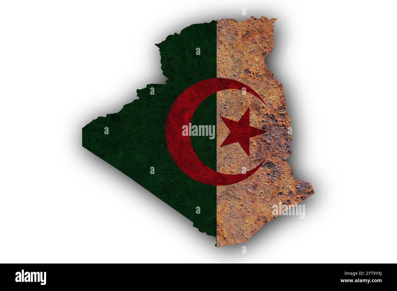 Map of algeria on rusty metal hi-res stock photography and images - Alamy