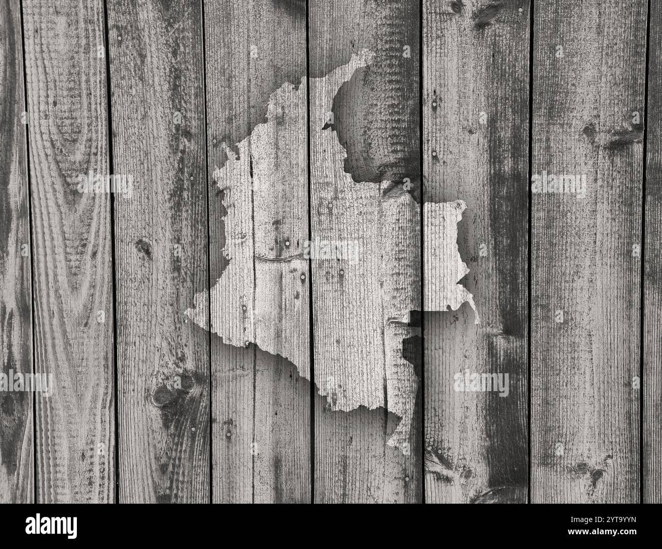 Map of Colombia on weathered wood Stock Photo - Alamy