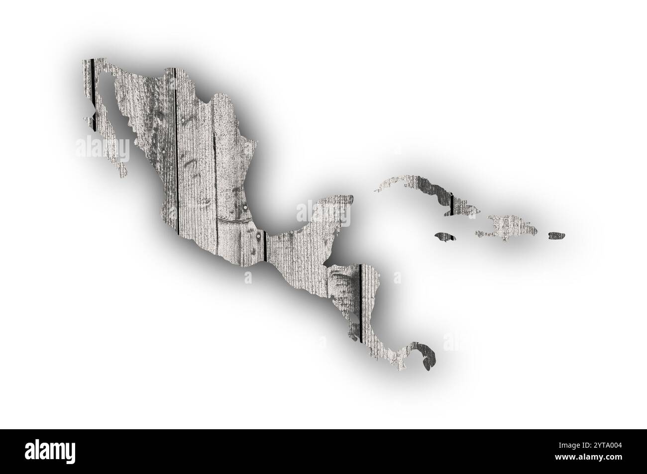 Map of Central America on weathered wood Stock Photo - Alamy