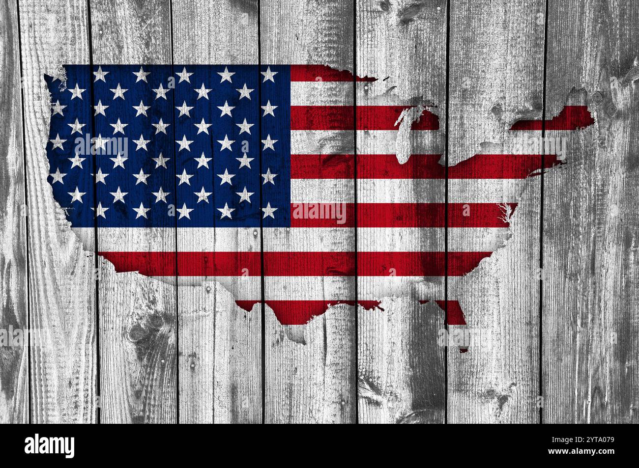 Map and flag of the USA on weathered wood Stock Photo - Alamy