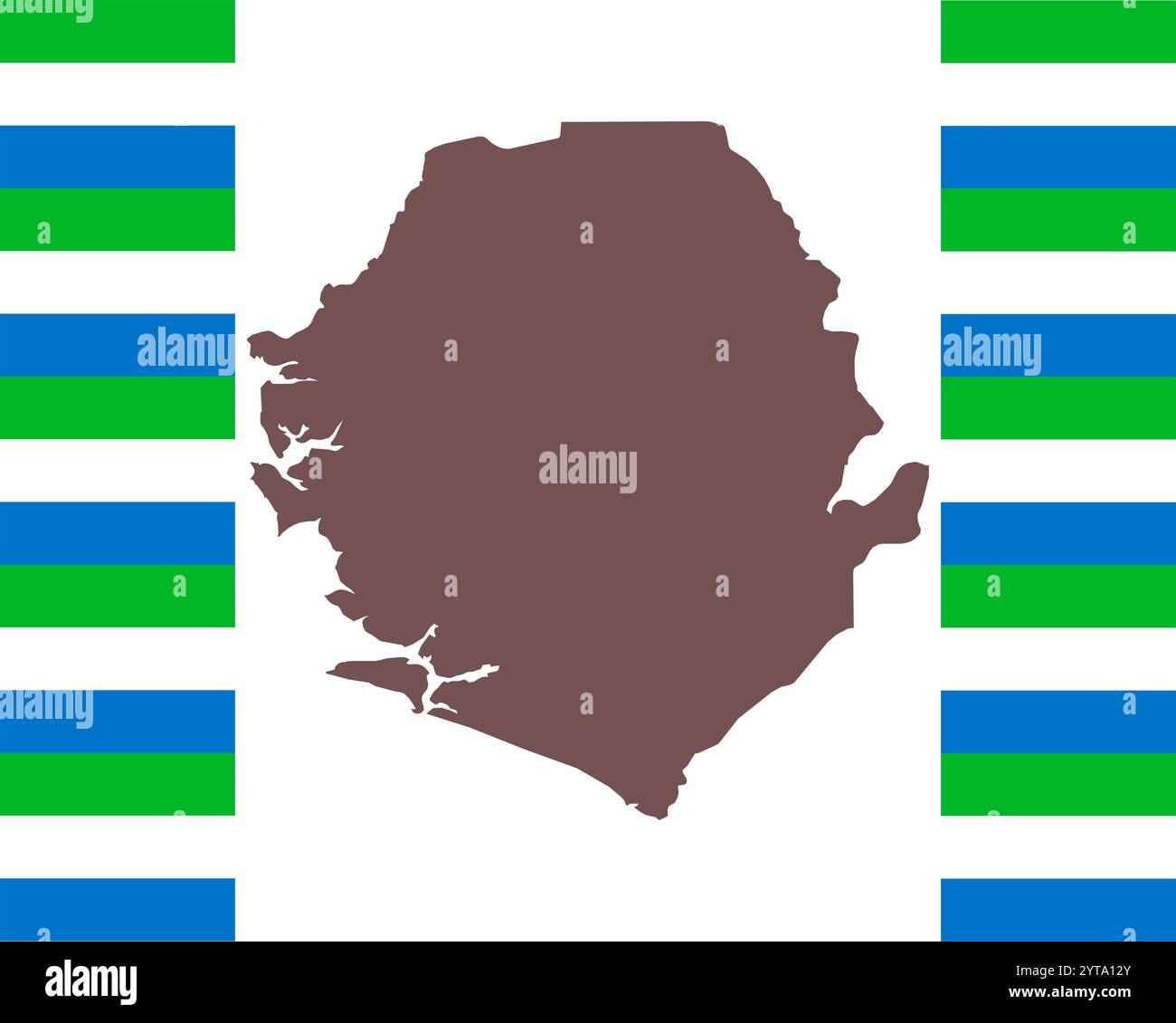Map of Sierra Leone on background with flag Stock Photo - Alamy