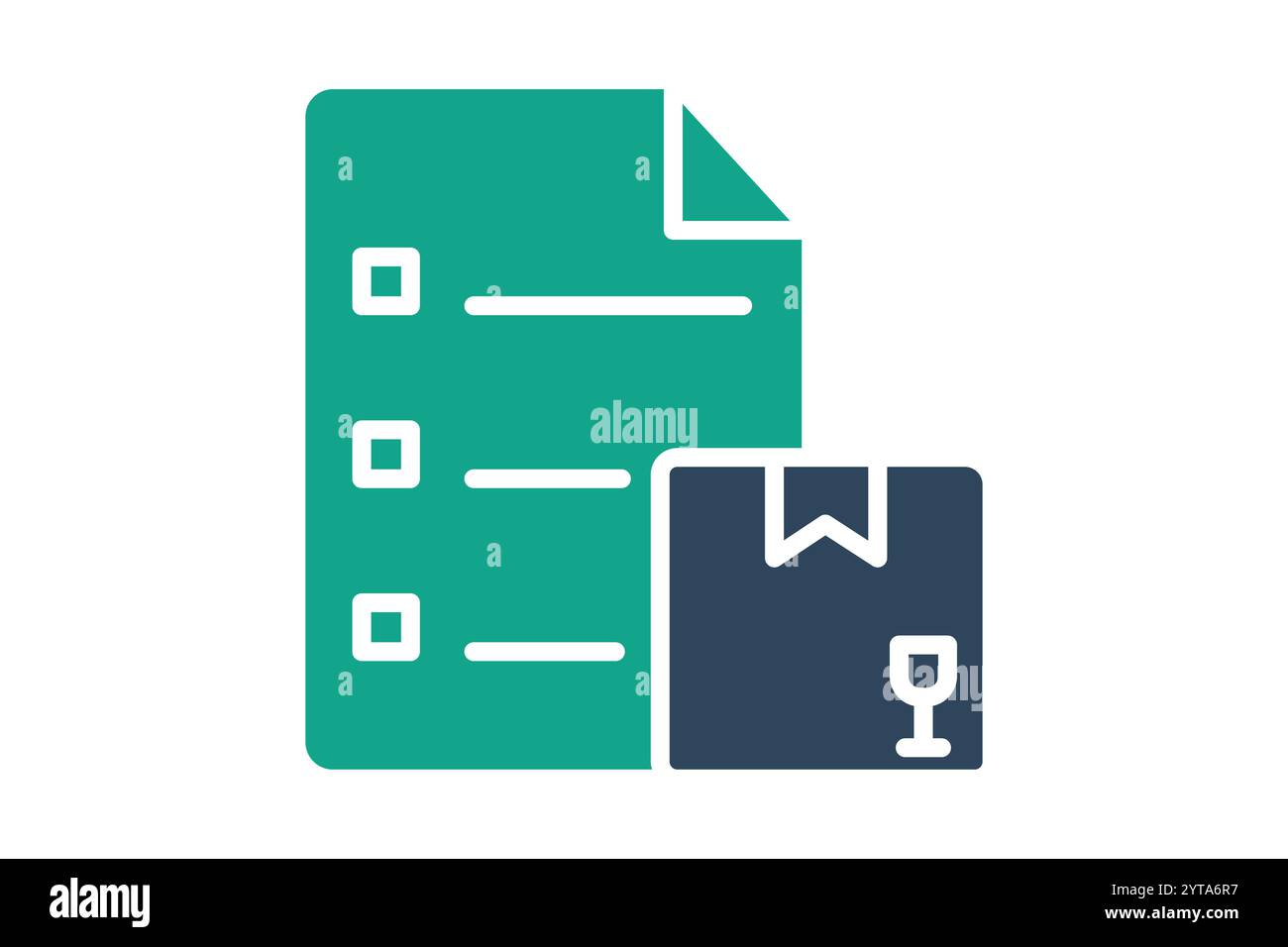 Inventory icon. solid icon style. document with product. icon related to procurement. procurement management elements vector illustration Stock Vector