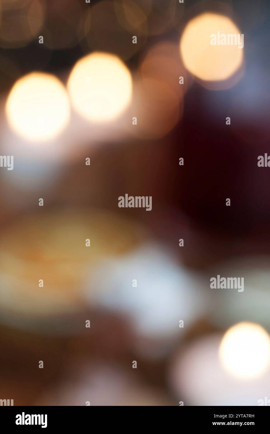 Abstract background with colored light dots and bokeh Stock Photo