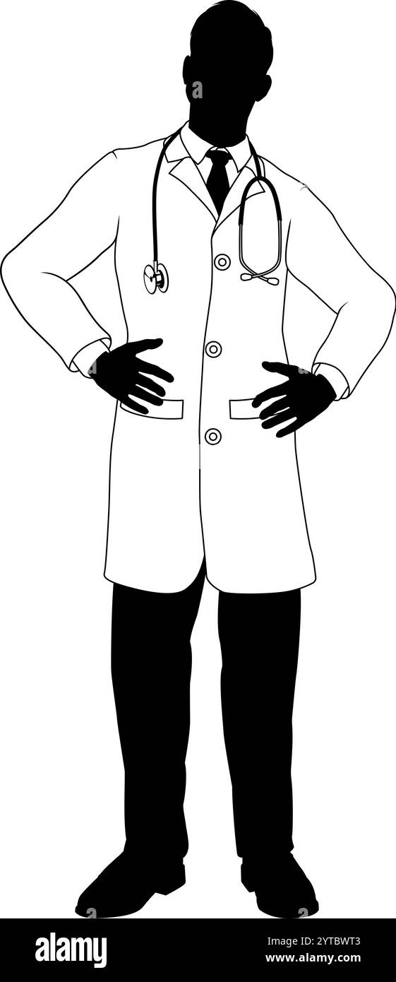 Doctor stethoscope patient men Black and White Stock Photos & Images ...