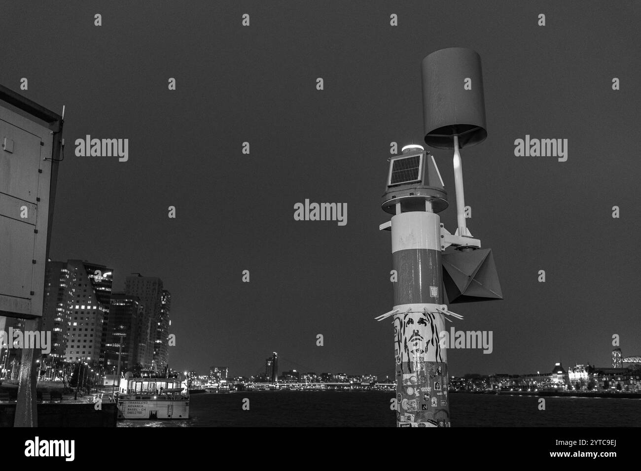 Lighthouse ship boat rotterdam Black and White Stock Photos & Images ...