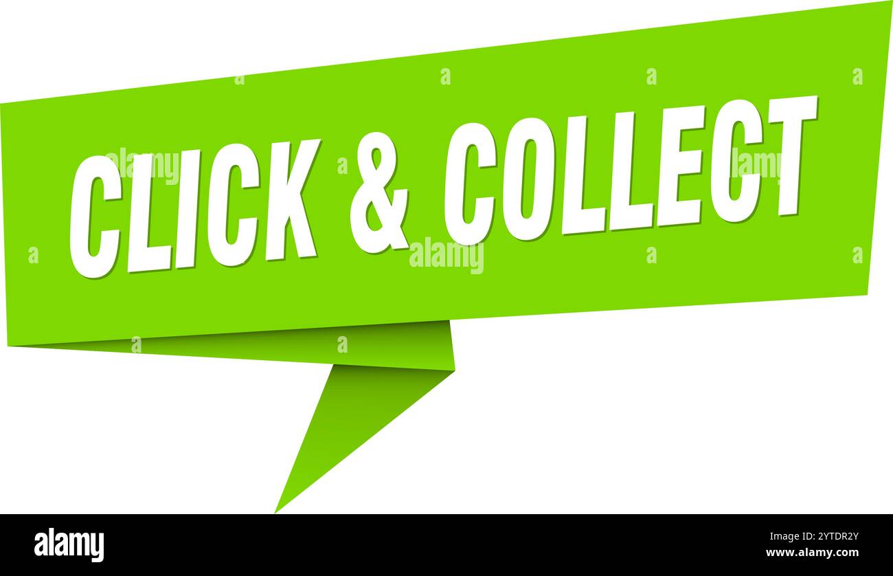 click & collect banner. click & collect speech bubble, label, sticker ...