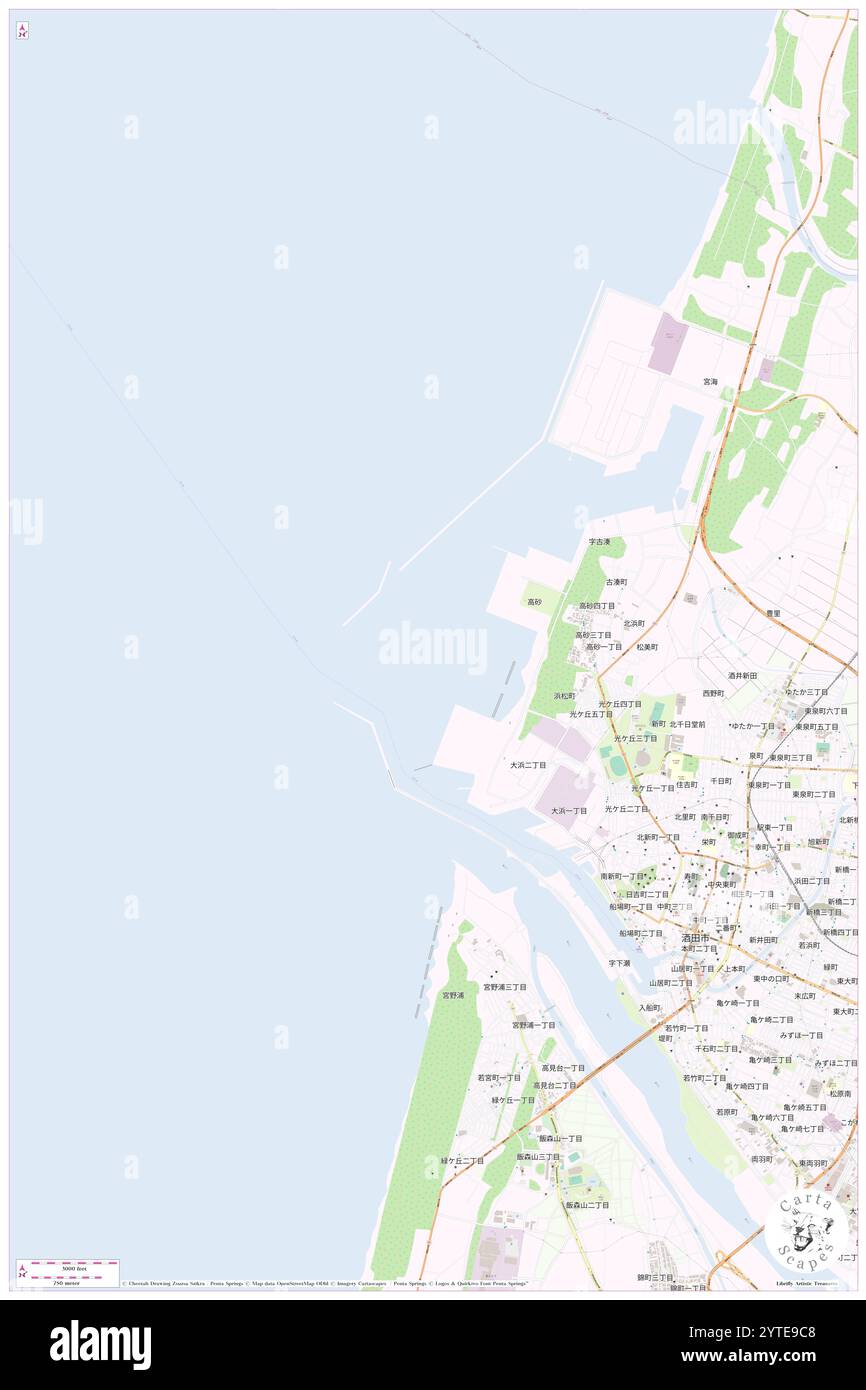 Sakata Ko, , JP, Japan, Yamagata, N 38 56' 28'', N 139 48' 19'', map, Cartascapes Map published in 2024. Explore Cartascapes, a map revealing Earth's diverse landscapes, cultures, and ecosystems. Journey through time and space, discovering the interconnectedness of our planet's past, present, and future. Stock Photo