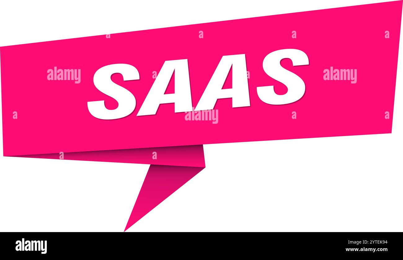saas banner. saas speech bubble, label, sticker, ribbon, sign template ...