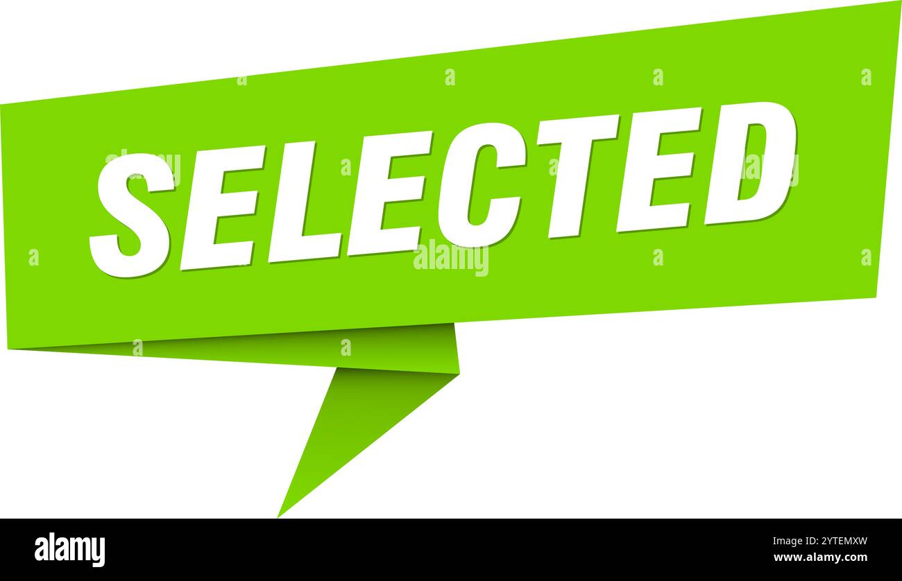 Selected Sticker selected banner. selected speech bubble, label, sticker, ribbon, sign ...