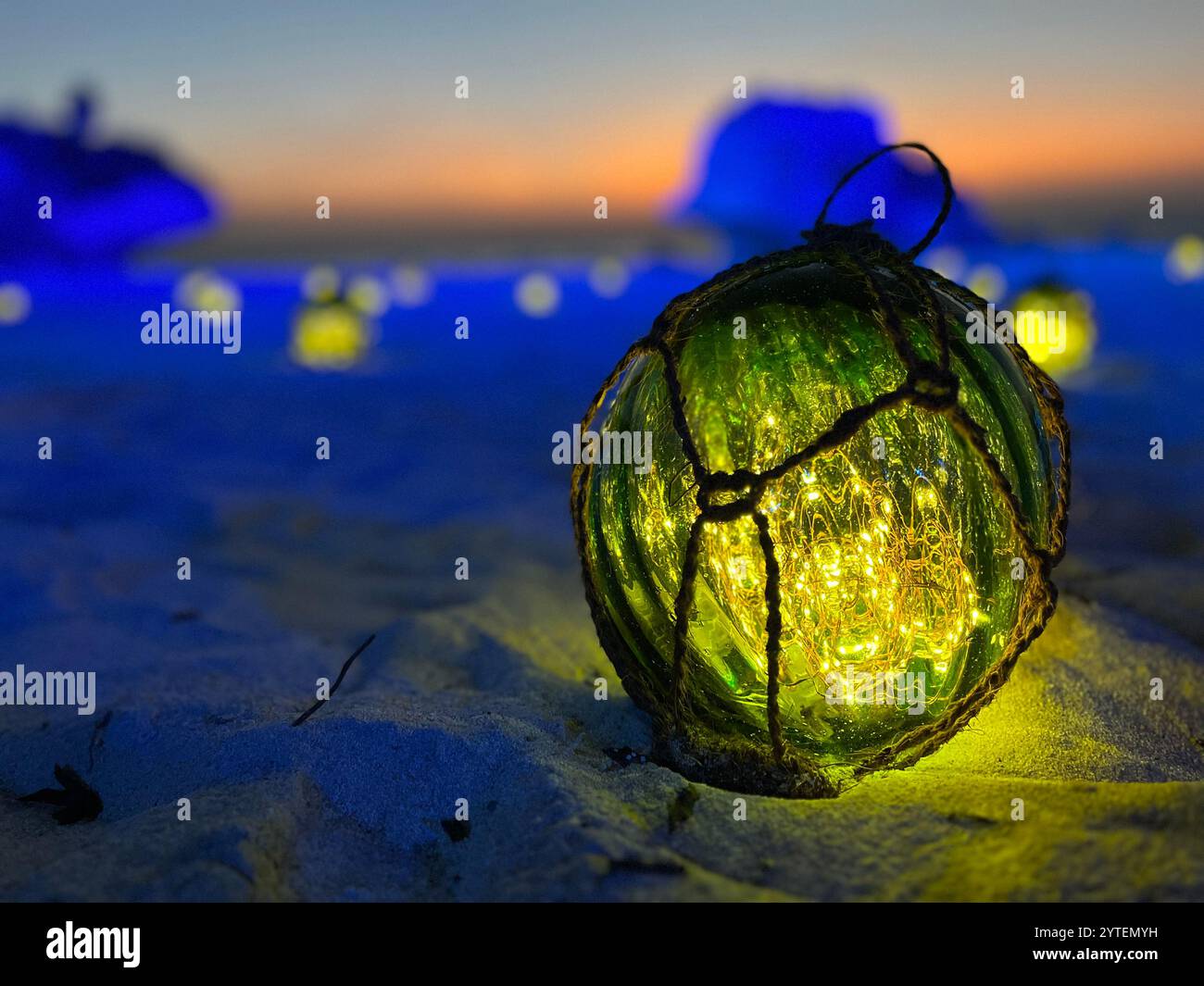 Beach resort illumination in Okinawa Japan - Smartphone Captured Stock Image