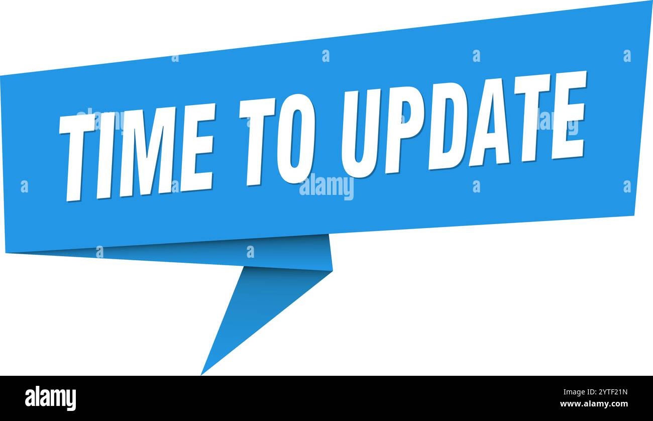 Time update ribbon label hi-res stock photography and images - Alamy