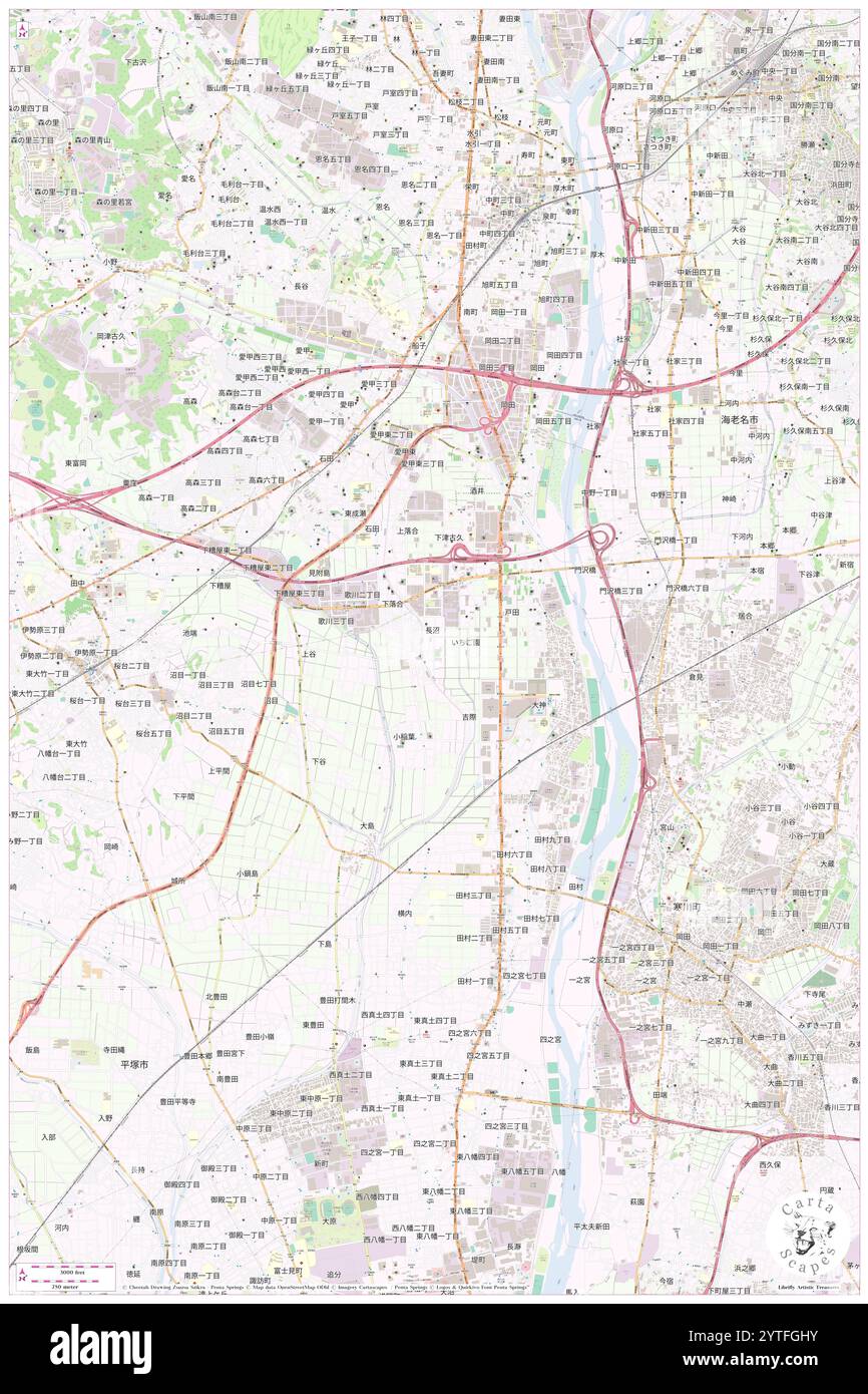 Naganuma, Atsugi Shi, JP, Japan, Kanagawa, N 35 23' 50'', N 139 21' 13'', map, Cartascapes Map published in 2024. Explore Cartascapes, a map revealing Earth's diverse landscapes, cultures, and ecosystems. Journey through time and space, discovering the interconnectedness of our planet's past, present, and future. Stock Photo