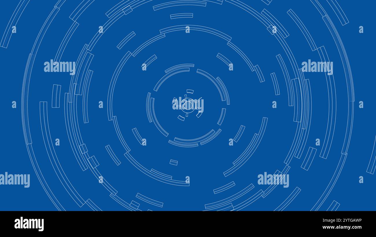 3D circular pattern. Style wireframe model Stock Vector