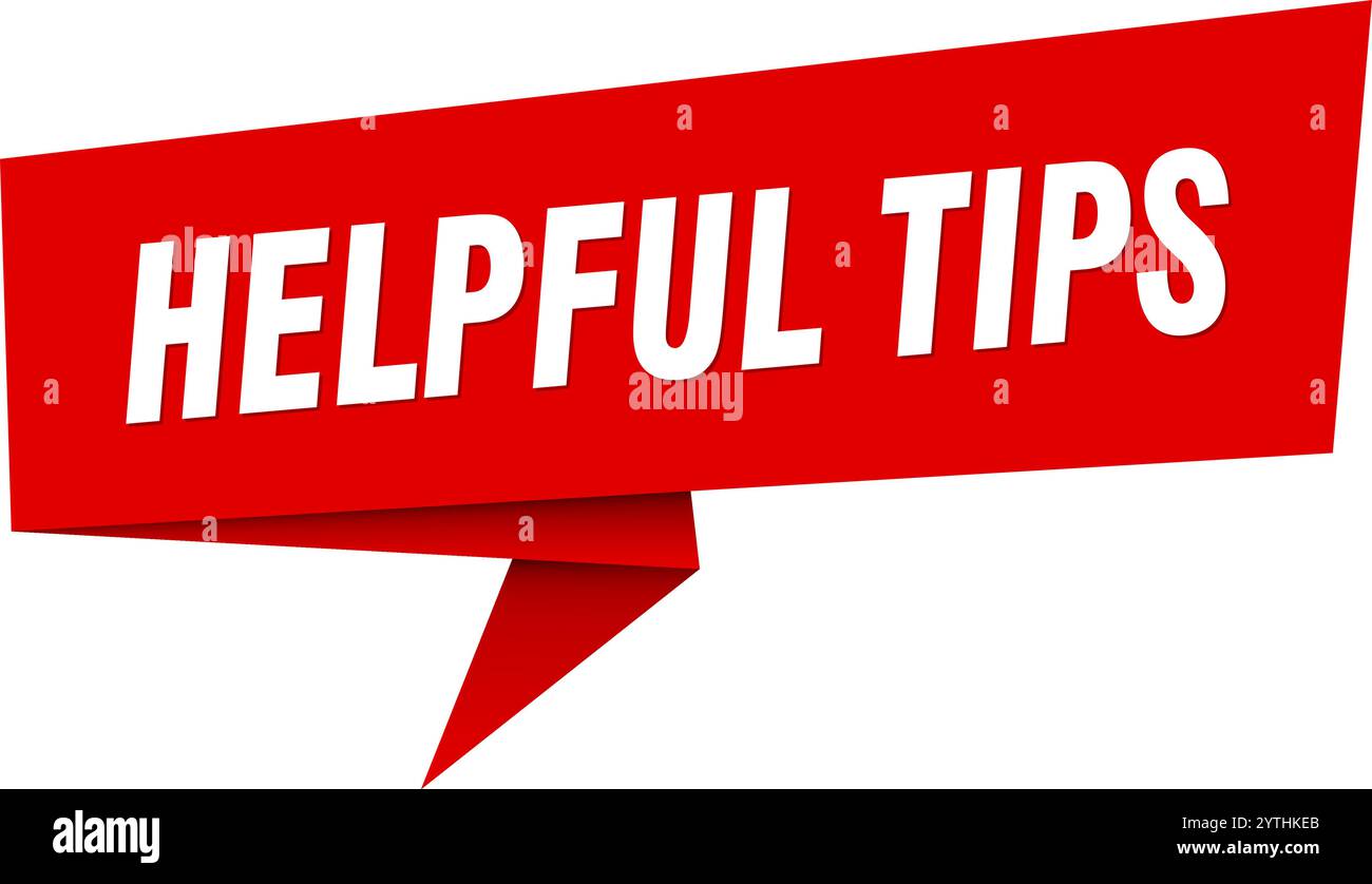 helpful tips banner. helpful tips speech bubble, label, sticker, ribbon, sign template Stock Vector