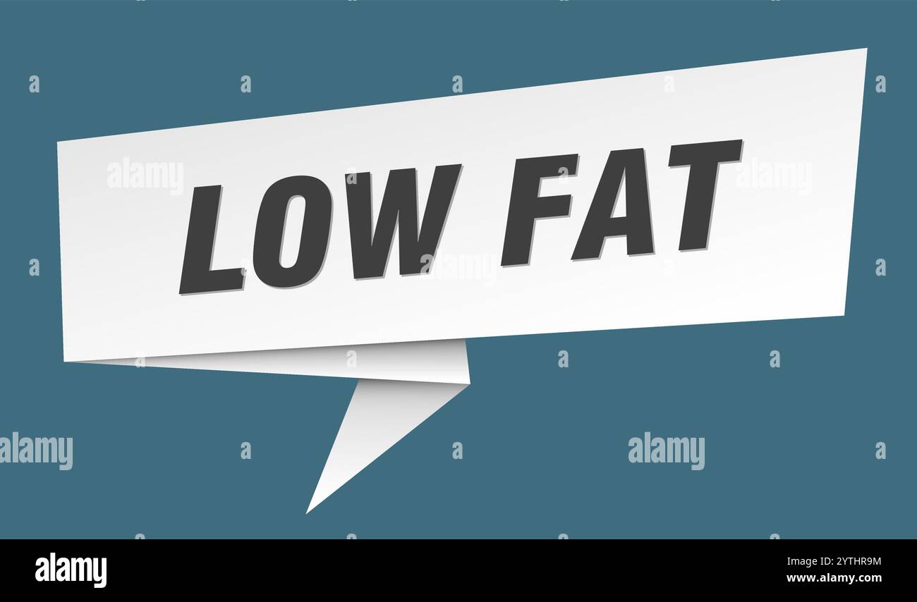low fat banner. low fat speech bubble, label, sticker, ribbon, sign ...
