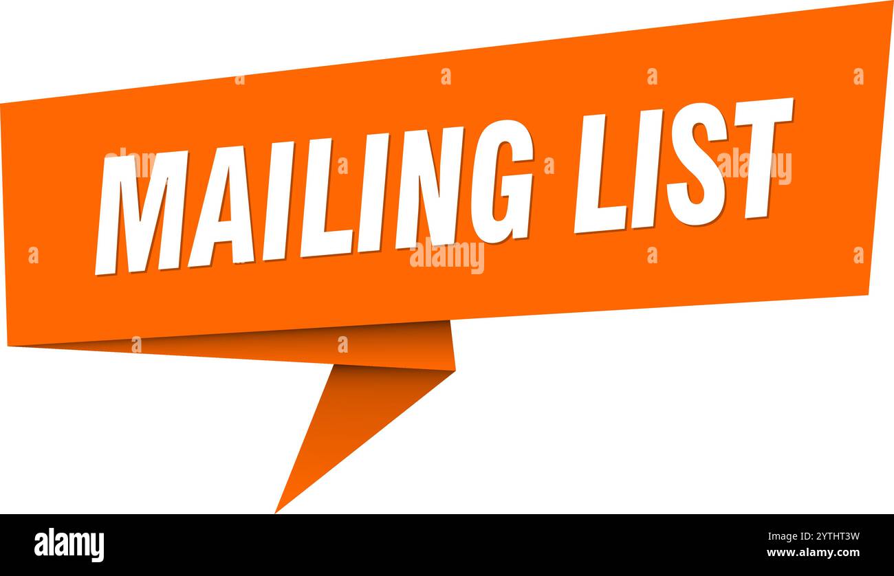Mailing Ribbon mailing list banner. mailing list speech bubble, label, sticker, ribbon ...