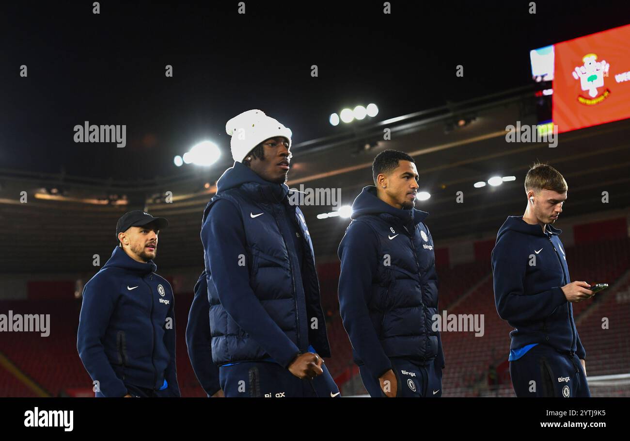 Chelsea players arrive at the ground  - Southampton v Chelsea, Premier League, St Mary's Stadium, Southampton, UK - 4th December 2024 Editorial Use Only - DataCo restrictions apply Stock Photo