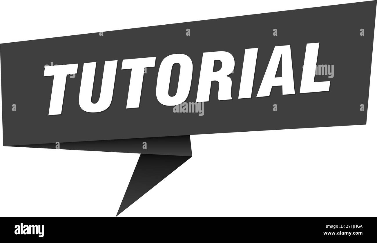 tutorial banner. tutorial speech bubble, label, sticker, ribbon, sign ...