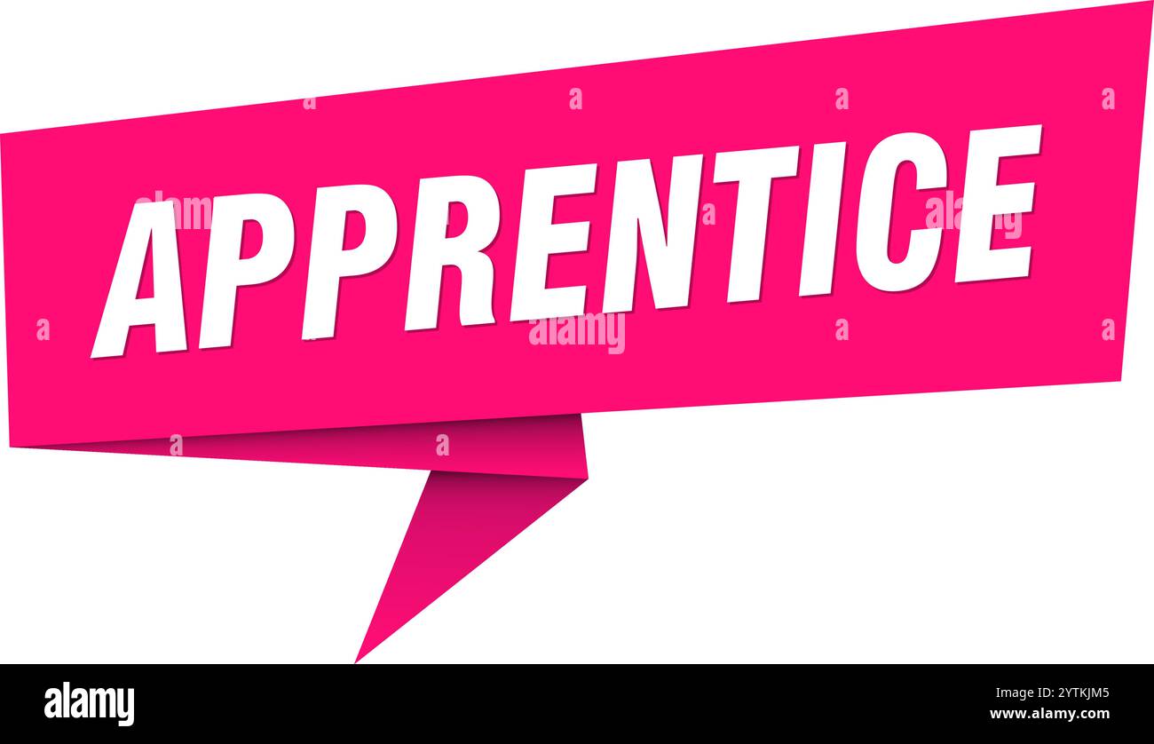 apprentice banner. apprentice speech bubble, label, sticker, ribbon, sign template Stock Vector